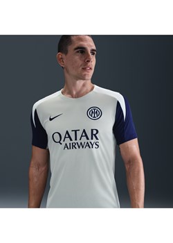 Męska koszulka piłkarska z krótkim rękawem Nike Dri-FIT Inter Mediolan Strike - Szary ze sklepu Nike poland w kategorii T-shirty męskie - zdjęcie 184007065