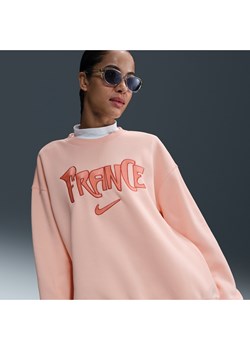Damska piłkarska bluza dresowa o kroju oversize Francja Phoenix Fleece - Różowy ze sklepu Nike poland w kategorii Bluzy damskie - zdjęcie 184007075