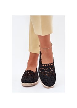 Koronkowe Espadryle Damskie Czarne ze sklepu ButyModne.pl w kategorii Espadryle damskie - zdjęcie 184008566