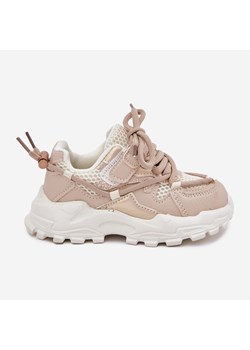 Buty Sportowe Sneakersy Dziecięce Beżowe beżowy ze sklepu ButyModne.pl w kategorii Buty sportowe dziecięce - zdjęcie 184008636