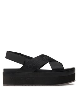 Sandały Calvin Klein Jeans Flatform Sandal Sling In Mr YW0YW01362 Czarny ze sklepu eobuwie.pl w kategorii Sandały damskie - zdjęcie 184009625