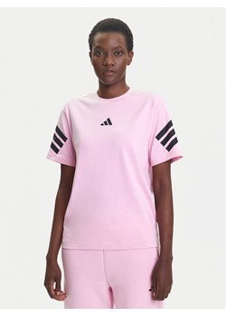 adidas T-Shirt Future Icons 3-Stripes JE0240 Różowy Regular Fit ze sklepu MODIVO w kategorii Bluzki damskie - zdjęcie 184009939
