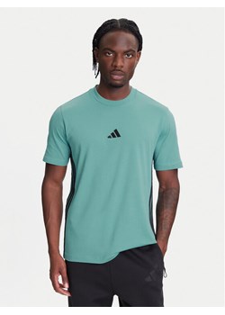 adidas T-Shirt Essentials 3-Stripes JX0732 Turkusowy Regular Fit ze sklepu MODIVO w kategorii T-shirty męskie - zdjęcie 184009957