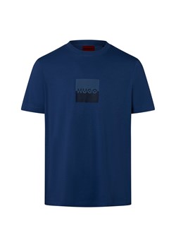 HUGO Dusplit Mężczyźni Bawełna niebieski nadruk - id: 764928-0001-09900 - marki Hugo Boss - 184010335 HUGO Dusplit Mężczyźni Bawełna niebieski nadruk ze sklepu vangraaf w kategorii T-shirty męskie - zdjęcie 184010335