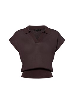 Opus Damska koszula z dzianiny - Posara Kobiety czekoladowy jednolity ze sklepu vangraaf w kategorii Bluzki damskie - zdjęcie 184010355