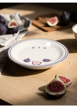 Sinsay - Talerz ceramiczny z nadrukiem figi - fioletowy ze sklepu Sinsay w kategorii Talerze - zdjęcie 184011267