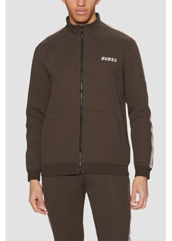 GUESS Brązowa męska rozpinana bluza z lampasami Mickey, Rozmiar S ze sklepu outfit.pl w kategorii Bluzy męskie - zdjęcie 184012565