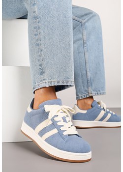 Niebieskie Sneakersy z Ozdobnymi Paskami Doloreth ze sklepu born2be.pl w kategorii Buty sportowe damskie - zdjęcie 184014148
