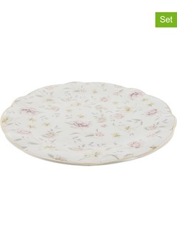 Clayre &amp; Eef Talerze obiadowe (6 szt.) w kolorze białym ze wzorem - Ø 26 cm ze sklepu Limango Polska w kategorii Talerze - zdjęcie 184014439