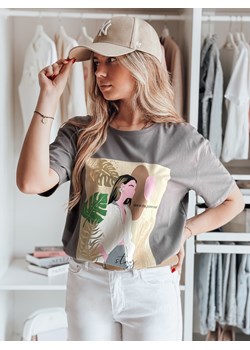 T-shirt damski BRAVIS grafitowy Dstreet RY2617 ze sklepu DSTREET.PL w kategorii Bluzki damskie - zdjęcie 184014625
