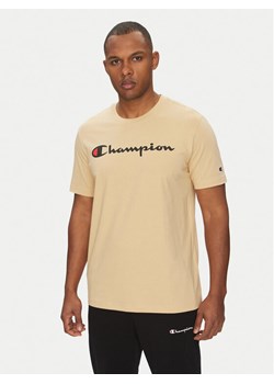Champion T-Shirt 220256 Beżowy Regular Fit ze sklepu MODIVO w kategorii T-shirty męskie - zdjęcie 184016226
