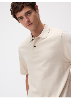 Reserved - Koszulka polo boxy - beżowy ze sklepu Reserved w kategorii T-shirty męskie - zdjęcie 184017987