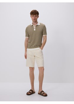 Reserved - Koszulka polo w paski - biały ze sklepu Reserved w kategorii T-shirty męskie - zdjęcie 184018007