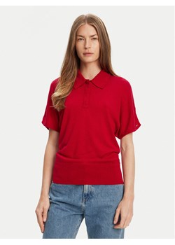 Tommy Hilfiger Polo WW0WW45652 Czerwony Regular Fit ze sklepu MODIVO w kategorii Bluzki damskie - zdjęcie 184019366