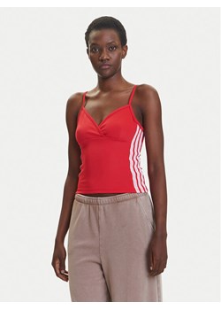adidas Top Seasonal Essentials 3-Stripes JM1910 Czerwony Slim Fit ze sklepu MODIVO w kategorii Bluzki damskie - zdjęcie 184019425