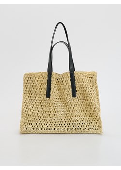 Reserved - Pleciona torebka shopper - złamana biel ze sklepu Reserved w kategorii Torby letnie - zdjęcie 184020817
