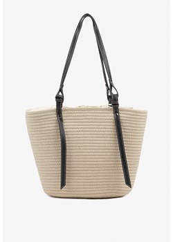 Beżowa Bawełniana Torebka Shopper z Szydełkowym Wzorem Luniatena ze sklepu born2be.pl w kategorii Torby letnie - zdjęcie 184020899