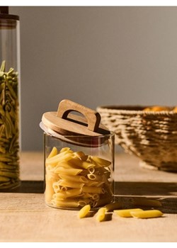 Sinsay - Pojemnik na żywność z drewnianą pokrywką - biały ze sklepu Sinsay w kategorii Pojemniki kuchenne - zdjęcie 184021916