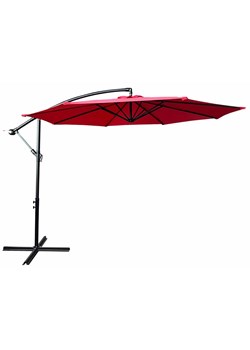 Czerwony okrągły parasol ogrodowy - Sunbrella ze sklepu Edinos.pl w kategorii Parasole ogrodowe - zdjęcie 184024207