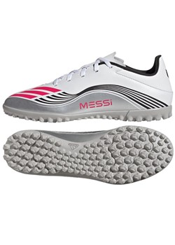 Buty piłkarskie adidas F50 Messi Club Tf M JP7445 białe ze sklepu ButyModne.pl w kategorii Buty sportowe męskie - zdjęcie 184025076