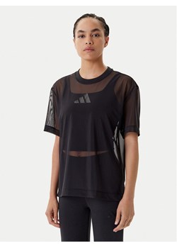 adidas T-Shirt ALL SZN Soft Lux Mesh JM3737 Czarny Loose Fit ze sklepu MODIVO w kategorii Bluzki damskie - zdjęcie 184025278