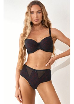 Biustonosz push-up czarno-czerwony Laila, Kolor czarno-czerwony, Rozmiar 65C, PariPari Lingerie ze sklepu Primodo w kategorii Biustonosze - zdjęcie 184025427