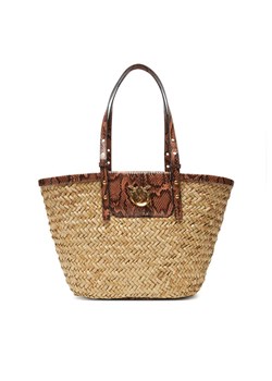 Torebka PINKO Love Summer Basket PE 25 PLTT 103324 A2GO Beżowy ze sklepu eobuwie.pl w kategorii Torby letnie - zdjęcie 184025996