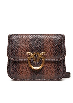 Torebka PINKO Love Box Bag Fl Mini PE 25 PLTT 104297 A2CH Brązowy ze sklepu eobuwie.pl w kategorii Listonoszki - zdjęcie 184026018