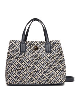 Torebka Tommy Hilfiger Th Jacquard Satchel AW0AW17444 Granatowy ze sklepu eobuwie.pl w kategorii Torebki damskie - zdjęcie 184026096