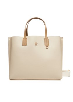 Tommy Hilfiger Torebka Th Distinct Satchel AW0AW17463 Beżowy ze sklepu MODIVO w kategorii Torby Shopper bag - zdjęcie 184026708