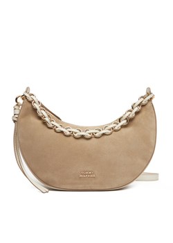Tommy Hilfiger Torebka Moon Leather Crossover Suede AW0AW17537 Beżowy ze sklepu MODIVO w kategorii Listonoszki - zdjęcie 184026726