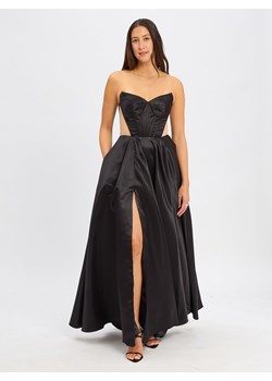 Luxuar Fashion Damska sukienka wieczorowa Kobiety czarny jednolity ze sklepu vangraaf w kategorii Sukienki - zdjęcie 184027377
