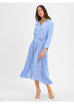 Marie Lund Damska sukienka koszulowa Kobiety wiskoza jasnoniebieski w paski ze sklepu vangraaf w kategorii Sukienki - zdjęcie 184027388