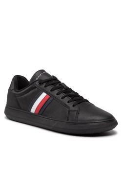 Sneakersy Tommy Hilfiger Corporate Cup Leather Stripes FM0FM04275 Czarny ze sklepu eobuwie.pl w kategorii Trampki męskie - zdjęcie 184029396