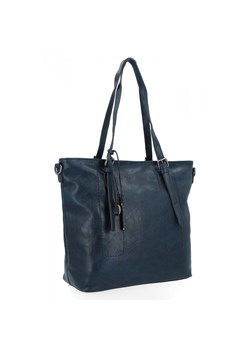 Uniwersalna Torebka Damska XL Shopper Bag firmy Hernan HB0213-1 Granatowa ze sklepu PaniTorbalska w kategorii Torby Shopper bag - zdjęcie 184029837