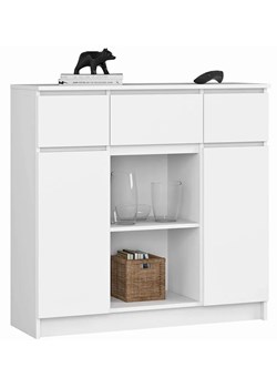 Biała minimalistyczna komoda do salonu N4-G26 ze sklepu Edinos.pl w kategorii Komody - zdjęcie 184030006