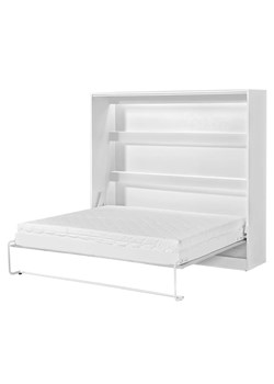 Bialy poziomy tapczan z półką 160x200 C6-L14 ze sklepu Edinos.pl w kategorii Łóżka i materace - zdjęcie 184030015