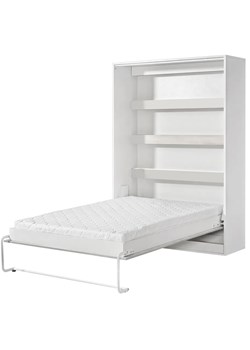 Pionowy biały tapczan z czarnym uchwytem 160x200 D2-K20 ze sklepu Edinos.pl w kategorii Łóżka i materace - zdjęcie 184030019