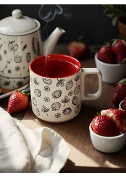 Sinsay - Ceramiczny kubek z uchem z kolorowym środkiem - czerwony ze sklepu Sinsay w kategorii Kubki - zdjęcie 184032587