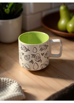 Sinsay - Ceramiczny kubek z uchem z kolorowym środkiem - zielony ze sklepu Sinsay w kategorii Kubki - zdjęcie 184032588