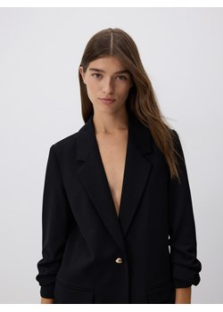 Reserved - Marynarka z marszczonymi rękawami - czarny ze sklepu Reserved w kategorii Marynarki damskie - zdjęcie 184034738