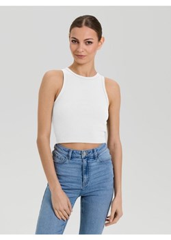 Sinsay - Crop top bez rękawów - biały ze sklepu Sinsay w kategorii Bluzki damskie - zdjęcie 184035536