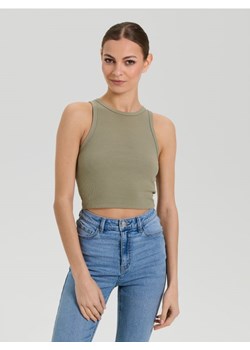 Sinsay - Crop top bez rękawów - khaki ze sklepu Sinsay w kategorii Bluzki damskie - zdjęcie 184035537
