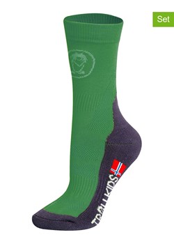 Trollkids Skarpety trekkingowe (2 pary) &quot;Mid Cut Socks II&quot; w kolorze zielonym ze sklepu Limango Polska w kategorii Skarpetki dziecięce - zdjęcie 184036768