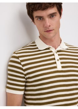 Reserved - Koszulka polo w paski - biały ze sklepu Reserved w kategorii T-shirty męskie - zdjęcie 184037067