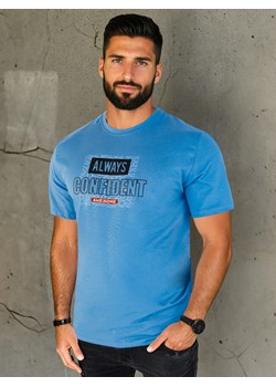 Koszulka męska z nadrukiem niebieska Dstreet RX5408 ze sklepu DSTREET.PL w kategorii T-shirty męskie - zdjęcie 184037115