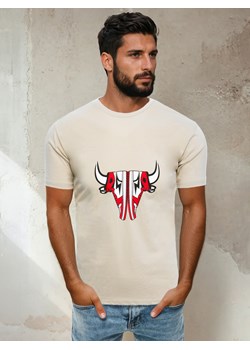 T-shirt męski beżowy Dstreet RX4932 ze sklepu DSTREET.PL w kategorii T-shirty męskie - zdjęcie 184037117