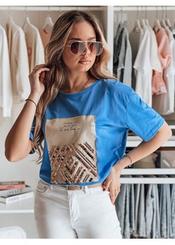 T-shirt damski CENTIA niebieski Dstreet RY2613 ze sklepu DSTREET.PL w kategorii Bluzki damskie - zdjęcie 184037126