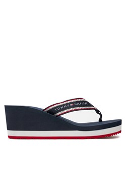 Japonki Tommy Hilfiger Hilfiger Hi Wedge Beach Sandal FW0FW08012 Granatowy ze sklepu eobuwie.pl w kategorii Klapki damskie - zdjęcie 184037797