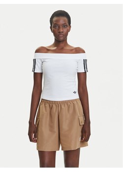 adidas Bluzka adicolor Bandeau JV9741 Biały Slim Fit ze sklepu MODIVO w kategorii Bluzki damskie - zdjęcie 184038579